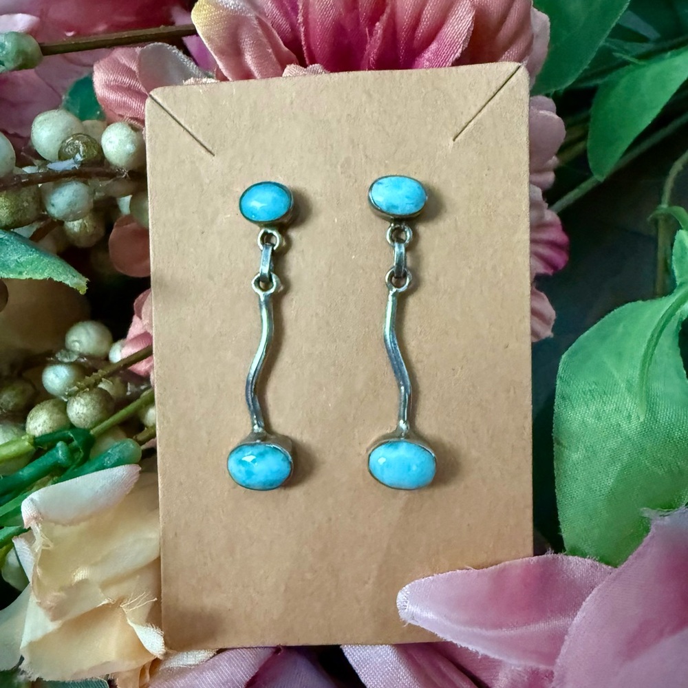 Genuine Dominican Handcrafted Larimar Earrings